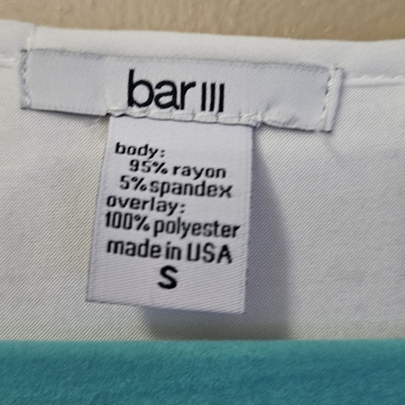 NWT Bar III Women's Size S Core Fashion Washed White Asymmetrical Tank Top - Picture 4 of 4